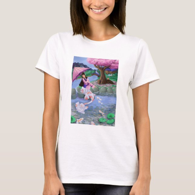 Mermaid Koi landscape T Shirt (Framsida)