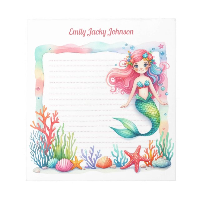 Mermaid Lagoon Notepad Anteckningsblock (Framsida)