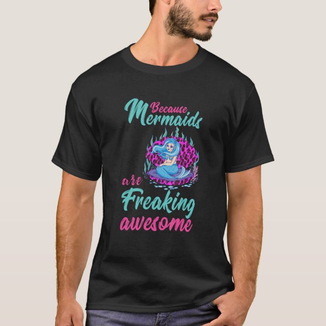 Mermaid Leopard Aqua Clamshell Freaking Awesome Se T Shirt (Framsida)