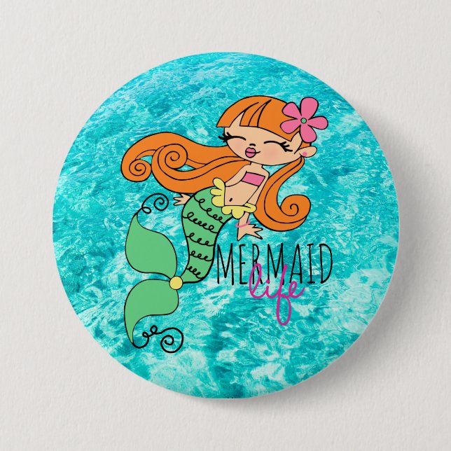 Mermaid Life RH 3 tums rund knapp (Framsida)