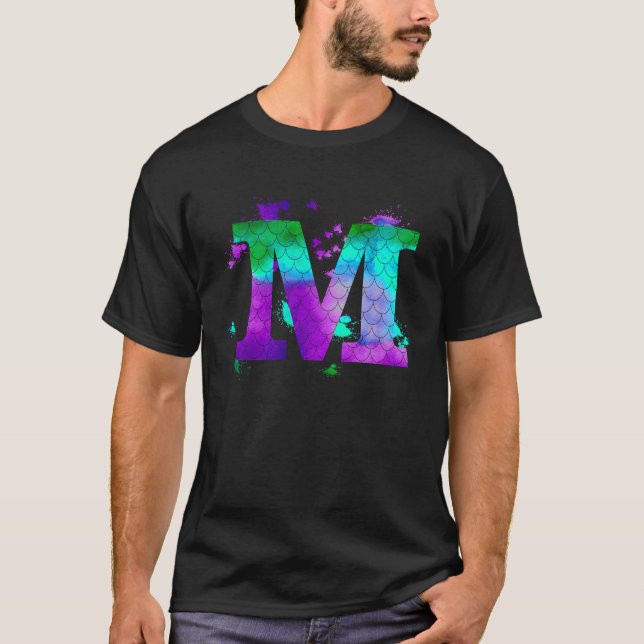 Mermaid M With Scales T T Shirt (Framsida)