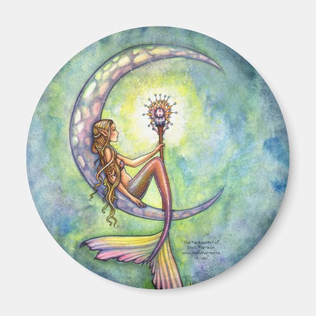 Mermaid Magnet, Mermaid Moon av Molly Harrison Magnet (Framsidan)
