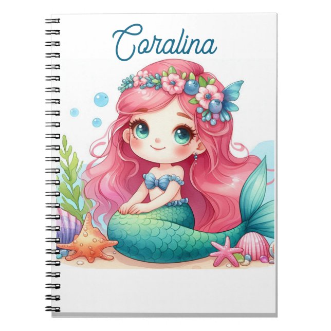 Mermaid Notebook Anteckningsbok (Framsidan)