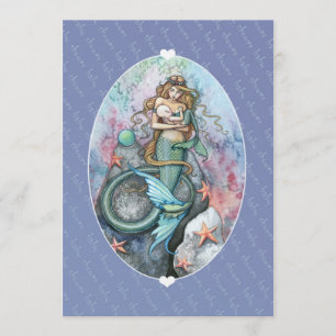 Mermaid- och baby-barnkalas-inbjudningar inbjudningar