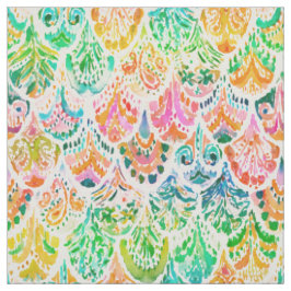 MERMAID OF BOLINAS Rainbow Fish Scale Bold Fabric Tyg