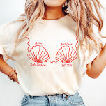 Mermaid Seashell Last Toast Bachelorette  T Shirt<br><div class="desc">Mermaid Seashell Last Toast Bachelorette 
Last toast On The Coast Seashell Bra Bachelorette
Mermaid Seashell Top
Custom Bachelorette party Tshirt
Personalized Bachelorette party Tshirt</div>