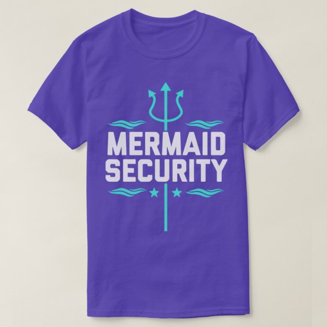 Mermaid Security Birthday Gift Swimmer T Shirt (Design framsida)
