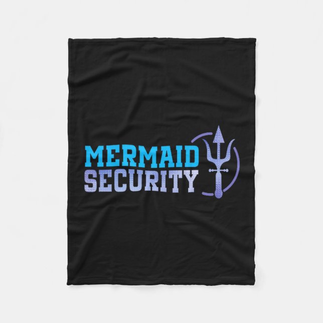 Mermaid Security Halloween Costume Dad Men Boy  Fleecefilt (Framsidan)