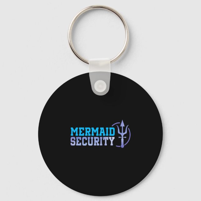 Mermaid Security Halloween Costume Dad Men Boy  Nyckelring (Framsida)