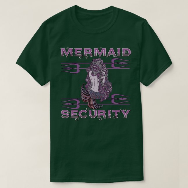 Mermaid Security purple T Shirt (Design framsida)