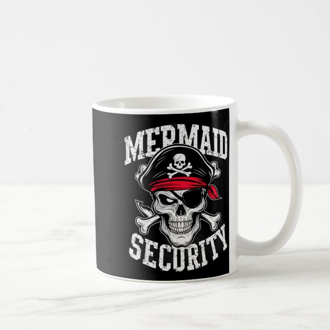 Mermaid Security Rate Dad Brother Halloween  Kaffemugg (Höger)