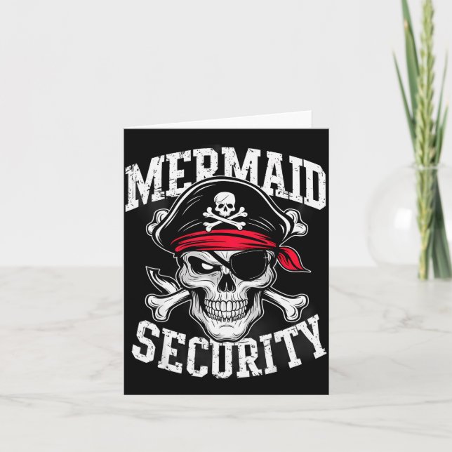 Mermaid Security Rate Dad Brother Halloween  Kort (Framsida)