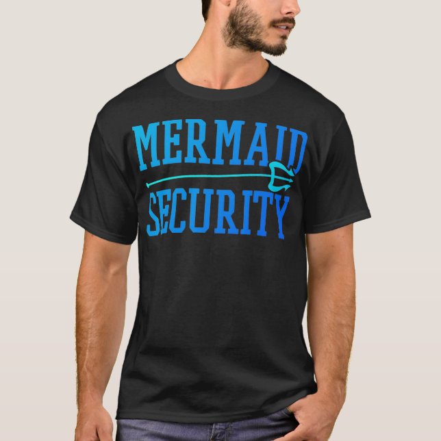 Mermaid Security Trident Graphic T Gifts Men  Kids Shirt (Framsida)