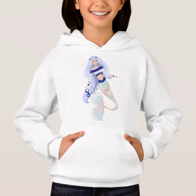 Mermaid Snow Maiden Kid hoodie T Shirt (Framsida)