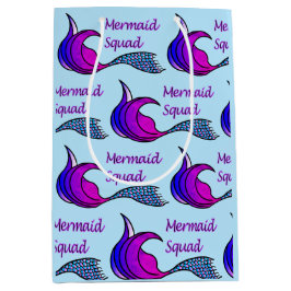 Mermaid Squad lila och blå stjärt på presentpåse