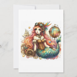 mermaid steampunk inbjudningar