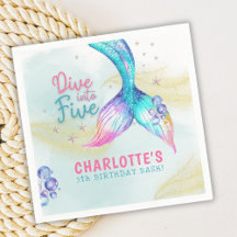 Mermaid Tail Glitter Dive into Five birthday