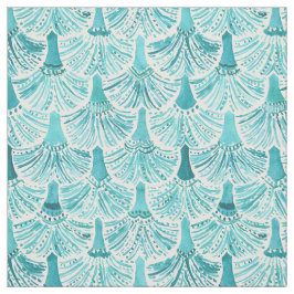 MERMAID TAILS Aqua Fish Scale Pattern Tyg