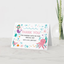 Mermaid Under the Sea The sea thank you card