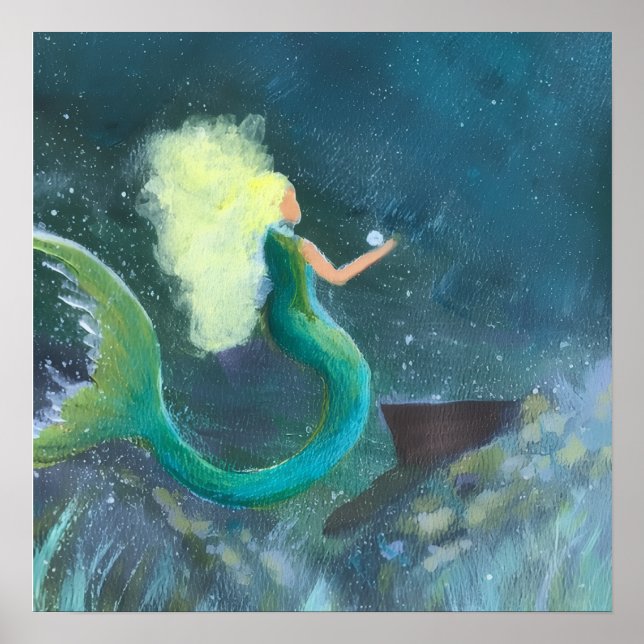 Mermaid with her pearl poster (Framsidan)