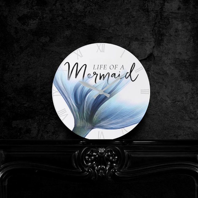#MermaidLife Life of a Sjöjungfru | Blått Svan-cit Rund Klocka (Skapare uppladdad)