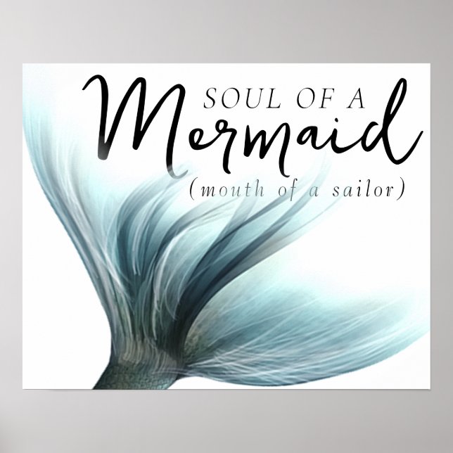 #MermaidLife Sailor Mouth Sjöjungfru Soul | Aqua T Poster (Framsidan)