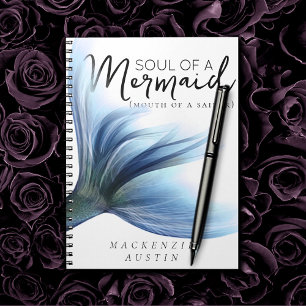 #MermaidLife Sailor Mouth Sjöjungfru Soul Blå Sv Anteckningsbok