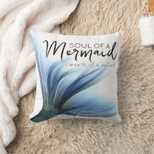 #MermaidLife Sailor Mouth Sjöjungfru Soul   Blauer Kudde