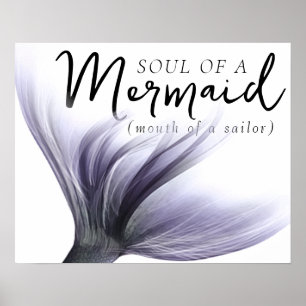 #MermaidLife Sailor Mouth Sjöjungfru Soul LILA Poster