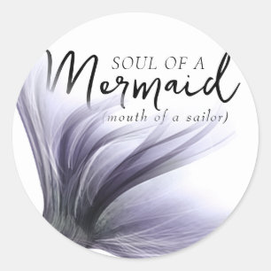 #MermaidLife Sailor Mouth Sjöjungfru Soul SCHWAN Runt Klistermärke