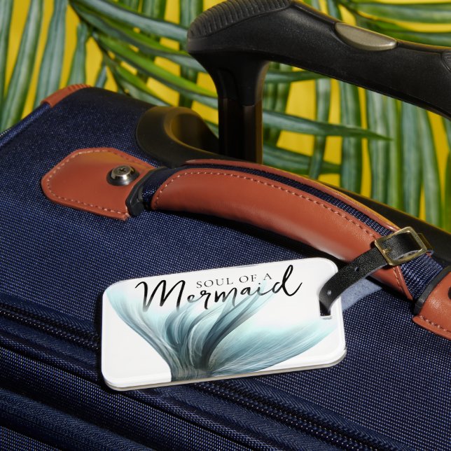 #MermaidLife Soul of a Sjöjungfru | Svan-citat Bagagebricka (Framsida Insitu 3)