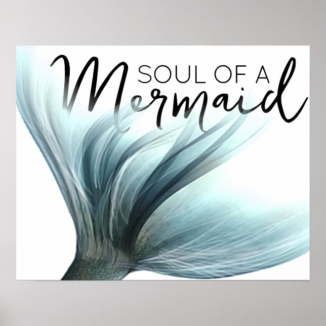 #MermaidLife Soul of a Sjöjungfru | Svan-citat Poster (Framsidan)