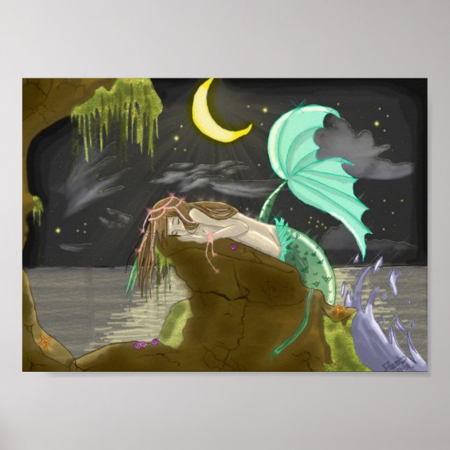 Mermaidmoonlight by Experimental Rainbows Poster (Framsidan)