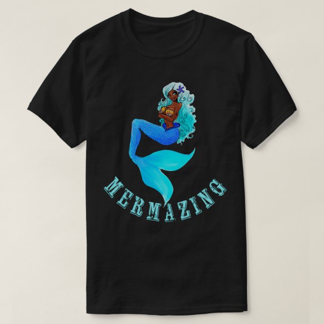 Mermaing Blue Sjöjungfru Undersea Älskare Siren me T Shirt (Design framsida)