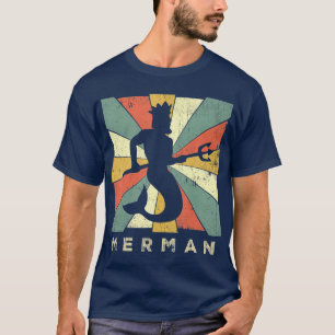 Merman Älskare Vintage Retro Stil T Shirt