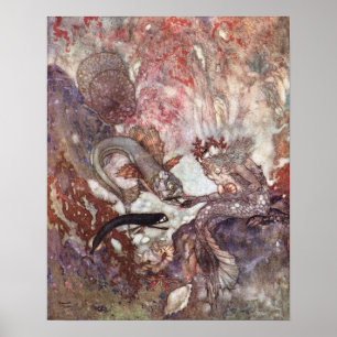Merman Kung av Edmund Dulac Poster