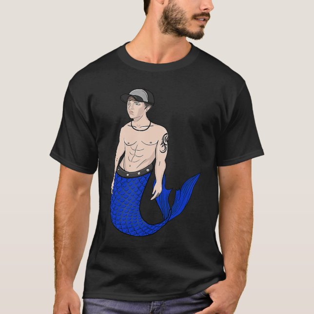 Merman Merboy Majestic Boy Sjöjungfru Swimmer T Shirt (Framsida)