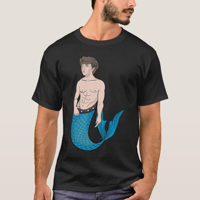 Merman Merboy Majestic Boy Sjöjungfru Swimmer T Shirt (Framsida)