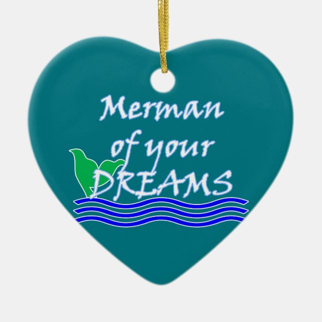 Merman of Your Dreams (vit) Julgransprydnad Keramik (Framsidan)