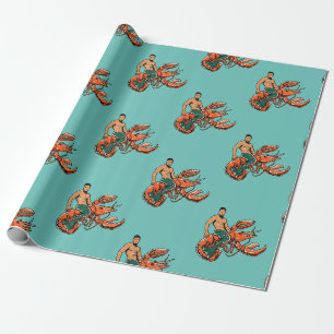 Merman Riding Lobster Presentpapper