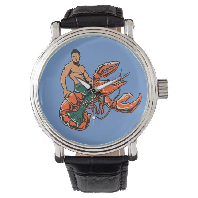 Merman Riding Lobster Watch Armbandsur (Framsida)