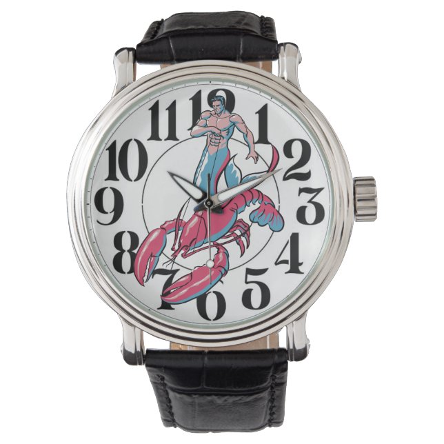 Merman Riding Lobster Watch Armbandsur (Framsida)