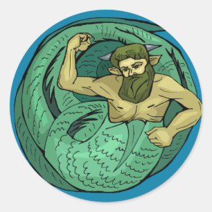 Merman Runt Klistermärke