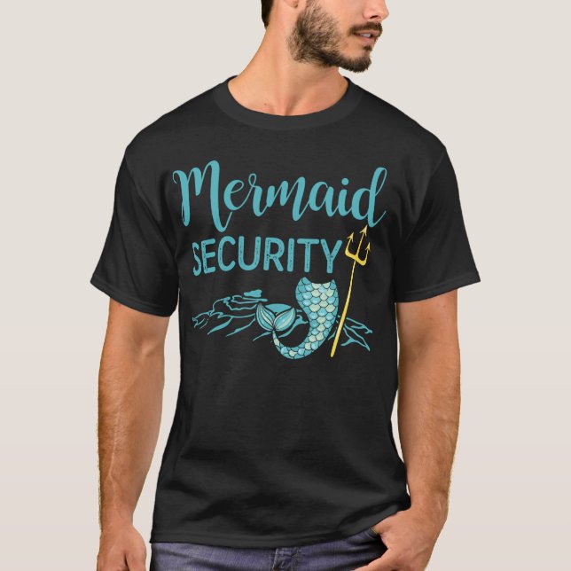 Merman Shirt Funny Sjöjungfru Security T-Shirt Gif (Framsida)