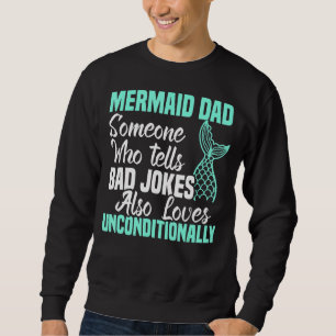 Merman Sjöjungfru Pappa Aquatic Creature Lång Ärmad Tröja