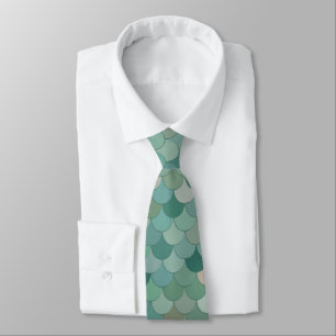 Merman Sjöjungfru Scales Blue Patterned Tie Slips