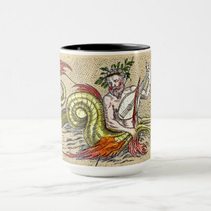 Merman spelar en medeleval Lyre Mugg