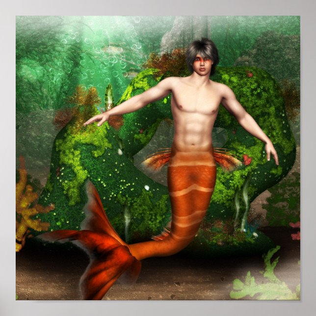 Merman Swimming Poster (Framsidan)