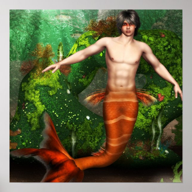 Merman Swimming Poster (Framsidan)