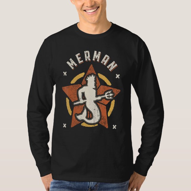 Merman Vintage Retro Classic T Shirt (Framsida)